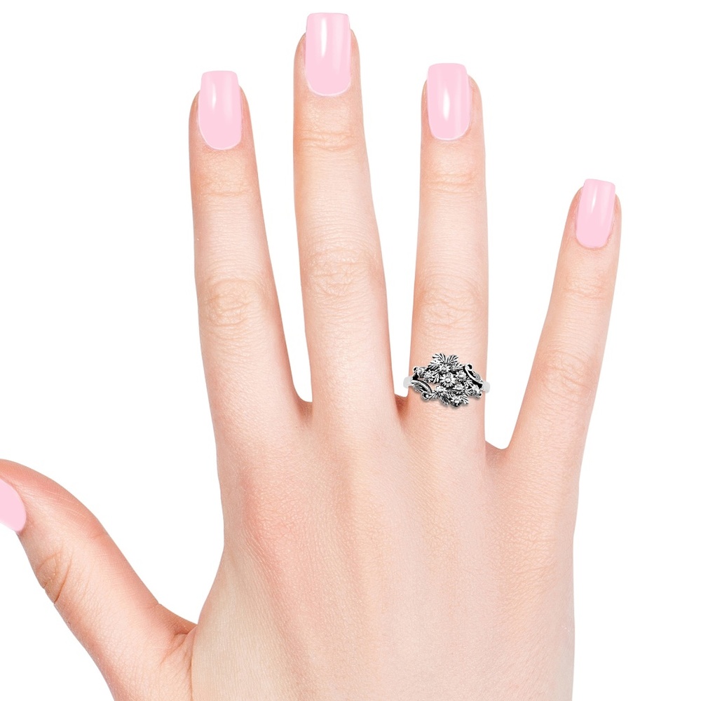 Sterling Silver Floral Bouquet Ring - Picture 3 of 5